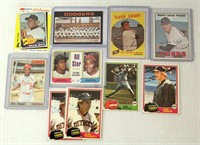 10 Baseball Cards - Seaver, Mays, Brock, Sauer +