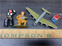 4 antique cast metal miniatures