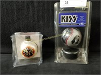 Kiss Collectible Baseball and Ornament