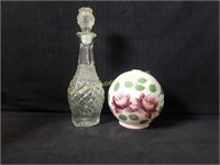 Misc Glass Lamp Shade & Decanter