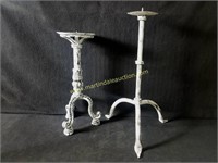 Chalk Painted Cast-Iron Candle Stands