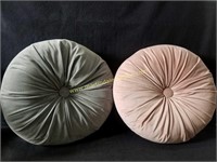 Velvet Throw Pillows - Rose Pink and Gray