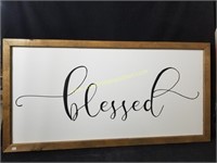 Large Blessed Sign - Wood Frame