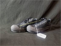 Black Platform Converse Shoes - W9