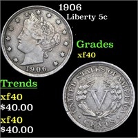 1906 Liberty 5c Grades xf
