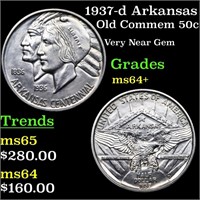 1937-d Arkansas Old Commem 50c Grades Choice+ Unc