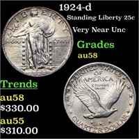 1924-d Standing Liberty 25c Grades Choice AU/BU Sl