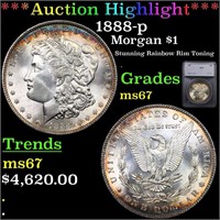 *Highlight* 1888-p Morgan $1 Graded ms67