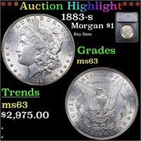 *Highlight* 1883-s Morgan $1 Graded ms63