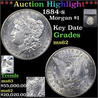 *Highlight* 1884-s Morgan $1 Graded ms62