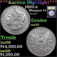 *Highlight* 1892-s Morgan $1 Graded Choice AU