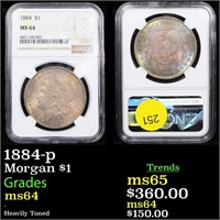1884-p Morgan $1 Graded ms64