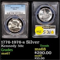 1776-1976-s Silver Kennedy 50c Graded ms67