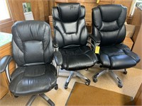 3 rolling office chairs