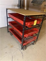 3 tray rolling cart  25 in W x 40 in L x 41 in H