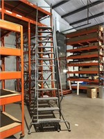 warehouse ladder on wheels 14 steps 12 ft