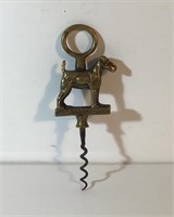 FIGURAL CORKSCREW DOG BRASS