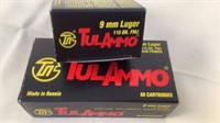 (2 times the bid)TulAmmo 115gr 9mm Luger FMJ Ammo