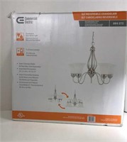 New Chandelier Metal/glass White/silver Sealed