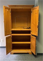 Tv Cabinet Armoire Wooden Light Brown