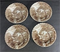8 Plates Johnson Brothers Ceramic Watermill