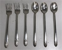 6pc Forks & Spoons Crown Silverplate