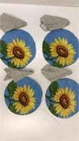 4 Placemats With 4 Napkins Fabric Sunflower Design