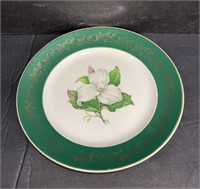 Ridgewood Plate 22kt Ceramic Green Floral