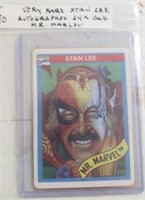 Very Rare Stan Lee Autographed 24K Gold Mr. Marley