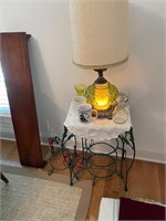 Metal Table and Lamp