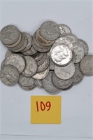 Silver Franklin half dollars