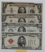 Small size US currency-qty 4