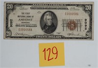 1929 Type 1 NE National Bank Note Amherst