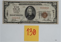 1929 Type 1 NE National Bank Note Tilden
