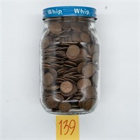Wheat pennies 8.2lbs in jar