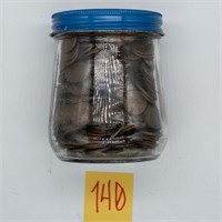 Wheat pennies 4.11lbs in jar