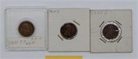 1931S, 1915S, 1922D Lincoln cent