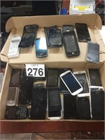 Assortment of cell phones & cases