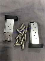 2 SIG SAUR CLIPS W/12 9MM ROUNDS