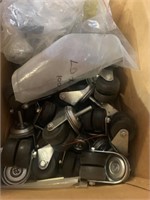 Large Lot of Small Double Wheel Casters, Used