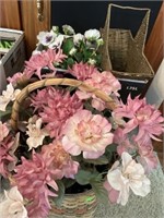 Basket, Silk Flowers