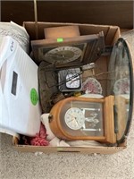 Assorted Clocks, Bath Scales, Assorted Items