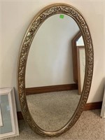 37 X 19 Framed Oval Mirror