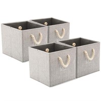 Foldable Fabric Storage Cube Bins [Set of 4]