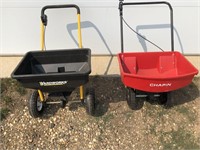 Pair of Walk Behind Yard Spreaders