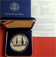 (1) - 2010 AM VETERANS PROOF SILVER DOLLAR