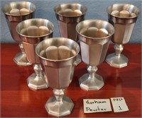 819 - 6 GORHAM PEWTER STEMWARE (1)