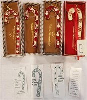 819 - LOT OF 4 WALLACE CANDY CANE ORNAMENTS