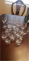 Group of glass wine glasses