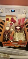 Box of candles and holders